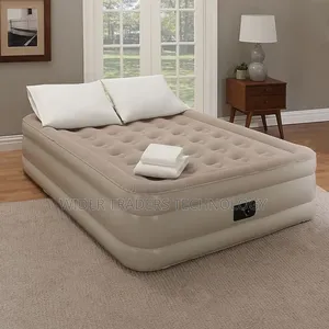 *Inflatable Queen Size Airbed Mattress With In Built Pump, 2 Pillows