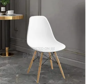 Dining Plastic Seat With Wooden Legs