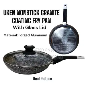 Uken Nonstick Granite Coating Fry Pan With a Glass Lid