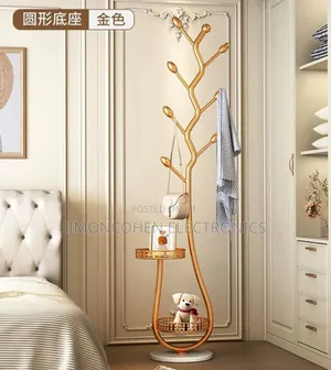 Multifunctional Golden Coat Tree Stand