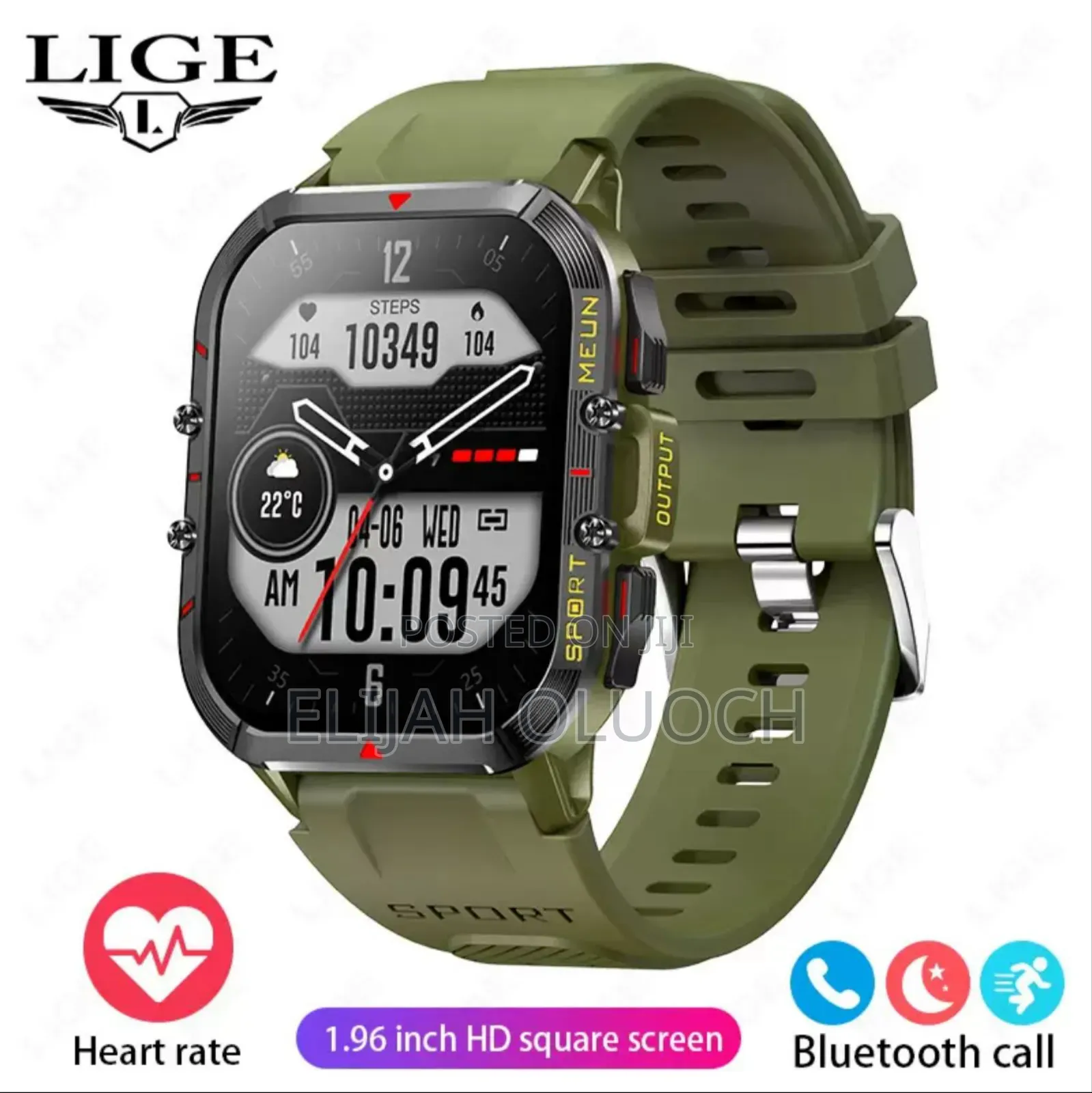 Lige New 1.52 Inch Screen Bluetooth Call Smartwatch