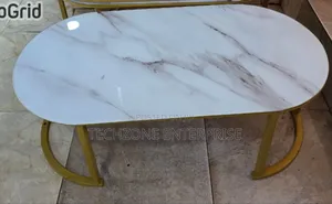Luxury Oval Single Pieces Glass Effect Marble Table 