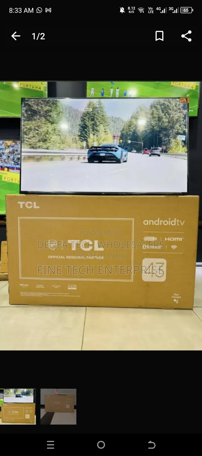 Tcl 43 Smart Android Tv Frameless
