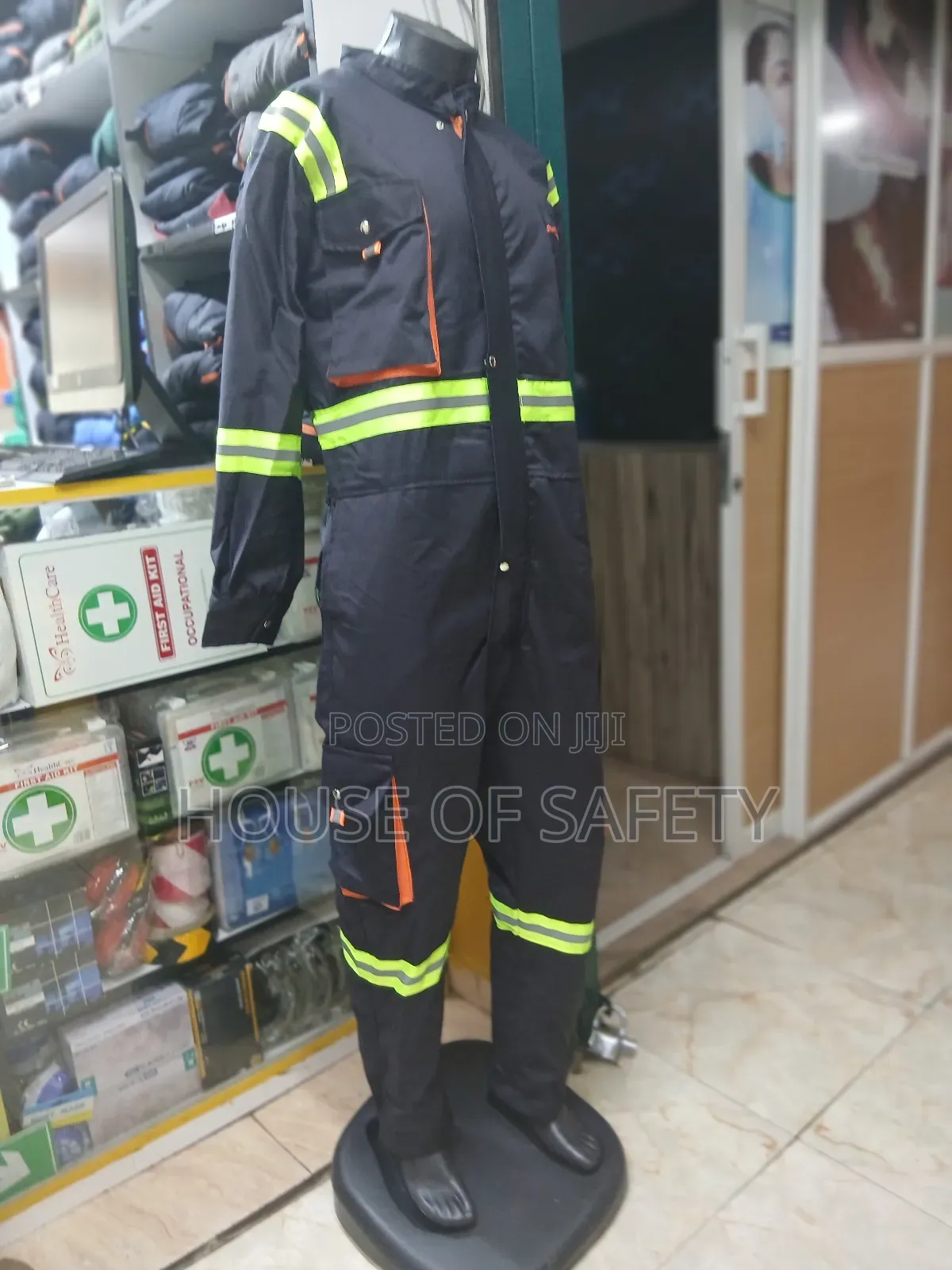 Green Reflective Cargo Overall