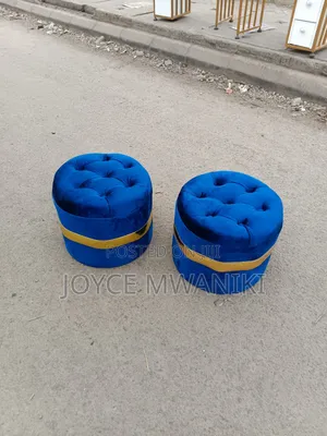 Blue Pedicure Poufs or Stools 