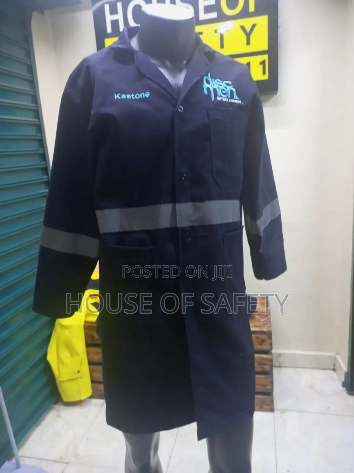 Navy Blue Reflective Dust Coat