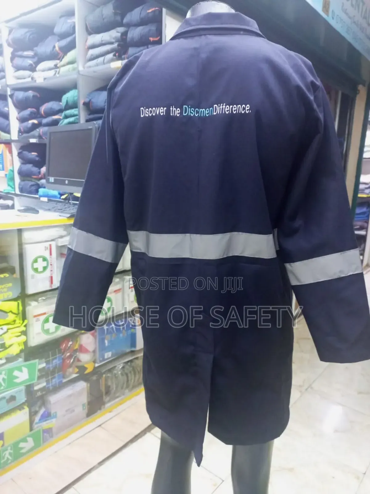 Navy Blue Reflective Dust Coat