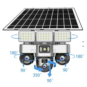6mp 4g Solar Camera Three Lenses Three Screens Auto