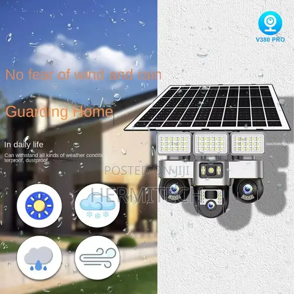 6mp 4g Solar Camera Three Lenses Three Screens Auto
