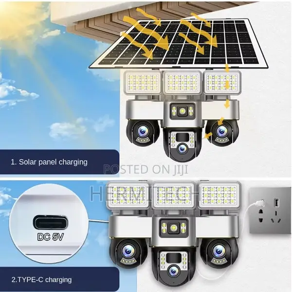 4g Sim Card Solar Camera 3 PTZ 3 Screen 6mp