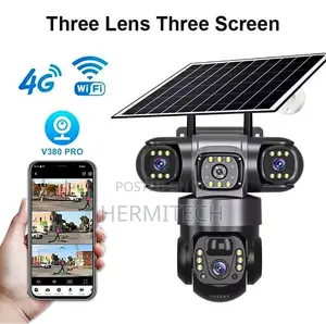 3 Lens 3 Video 4g Solar CCTV Security Camera Outdoor Waterproof.