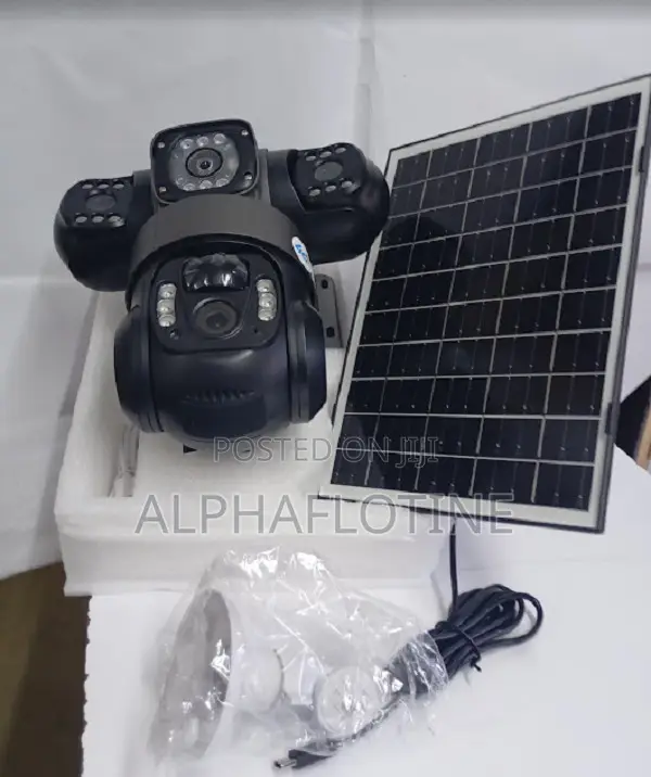Wireless Solar Powered Security Camera Tripple Lens and Pir Detection