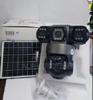 V380 Triple Lens Three Screens Camera Solar Powered