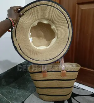 Summer Straw Woven Beach Bag and Hat