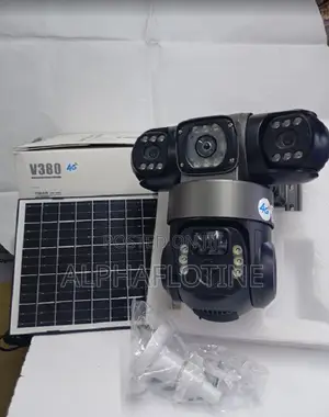 Tripple Lens V380 Pro Solar Powered CCTV PTZ Camera