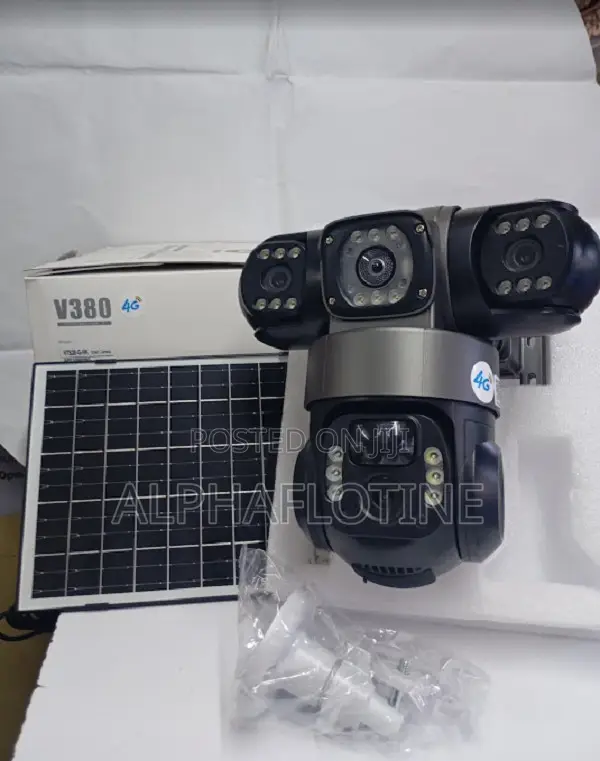 Tripple Lens V380 Pro Solar Powered CCTV PTZ Camera