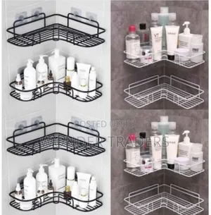 *Metallic Corner Triangular Bathroom/Kitchen Organizer