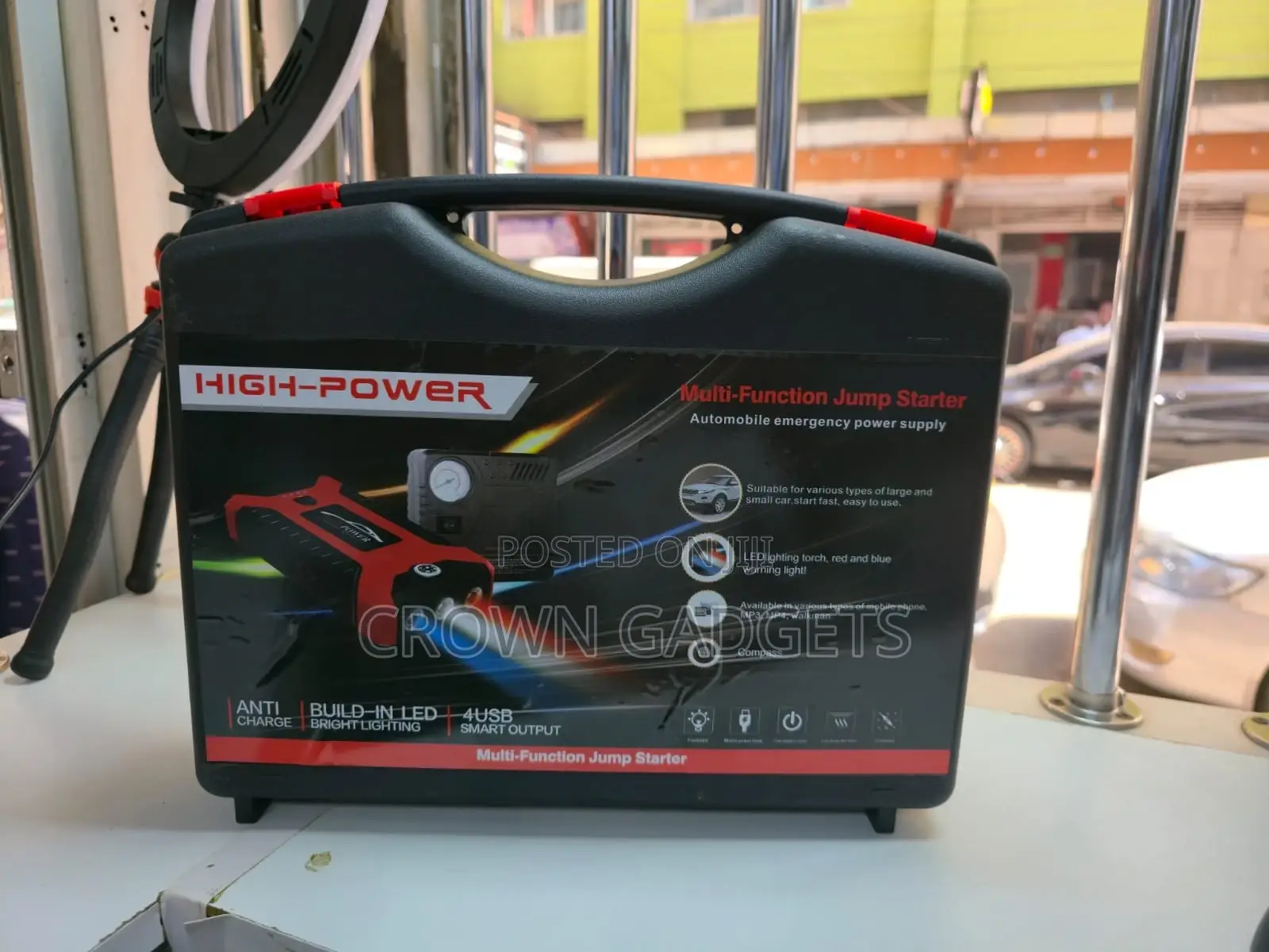 Multi-Function Car Jump Starter Power Bank With Led Lighting
