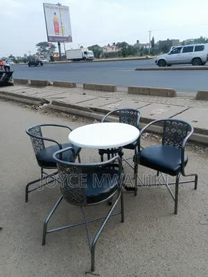 Restaurant Set, Powder Coated Silver and Black