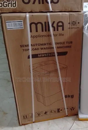 Mika 6kg Semi-Automatic Single Tub Washing Machine - White 