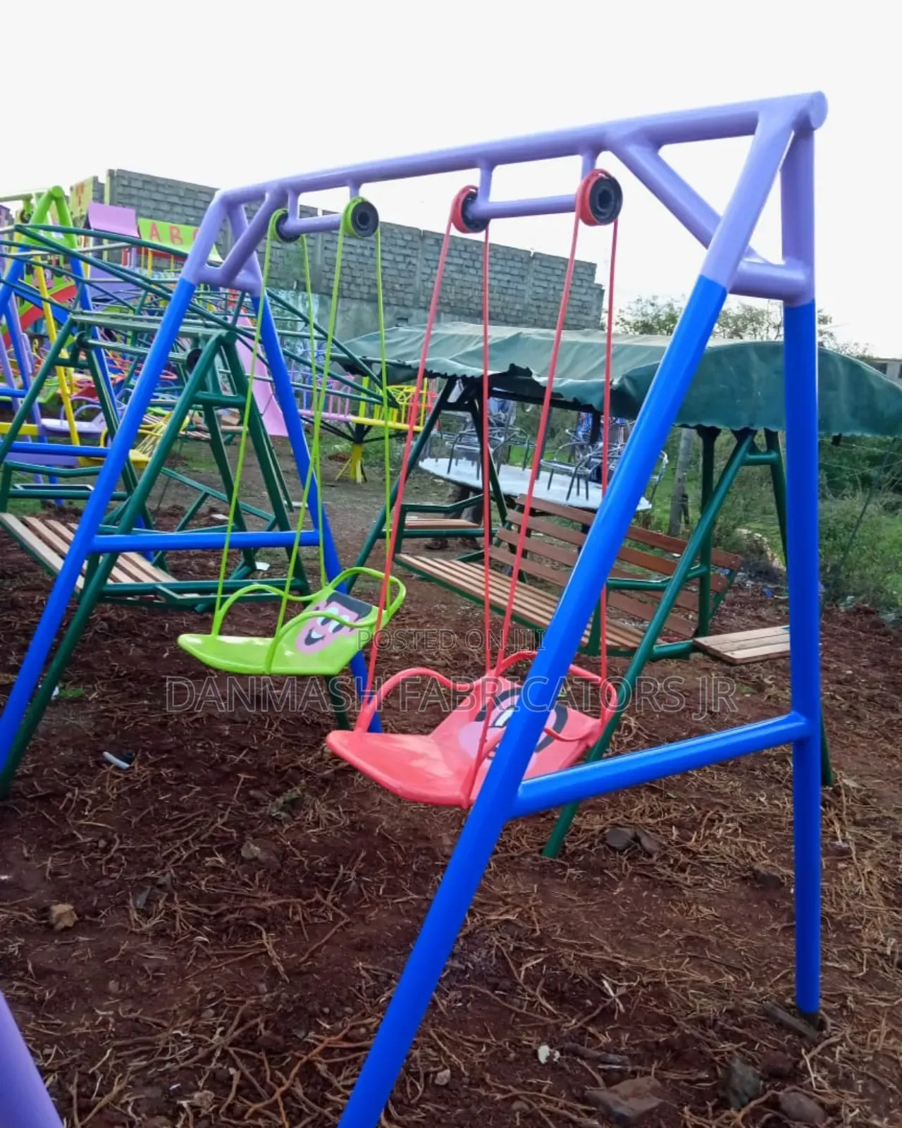 Sturdy 2-Seater Kids Swing Set
