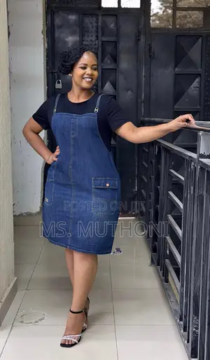Dungaree Inspired Denim Dresss Size: Xl, 2xl, 3xl, 4xl