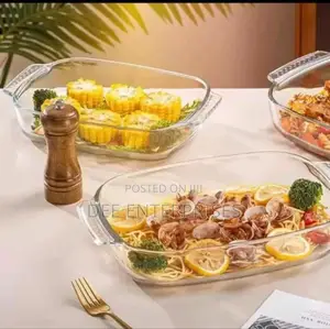 3pcs Baking Microwaveable Glass Casserole Tins