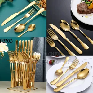 *24pcs Gold Cutlery Set*