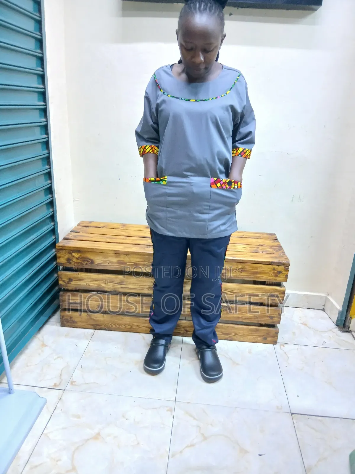 Grey and Navy Blue Cleaning Uniforms