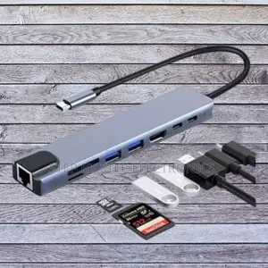 Usb C Docking Station 8-in-1 – Hdmi , Pd, Sd/Tf, Lan Usb 3.0 Ports