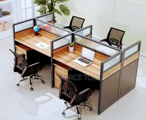 Four Way Work Station With Mesh Back Chairs