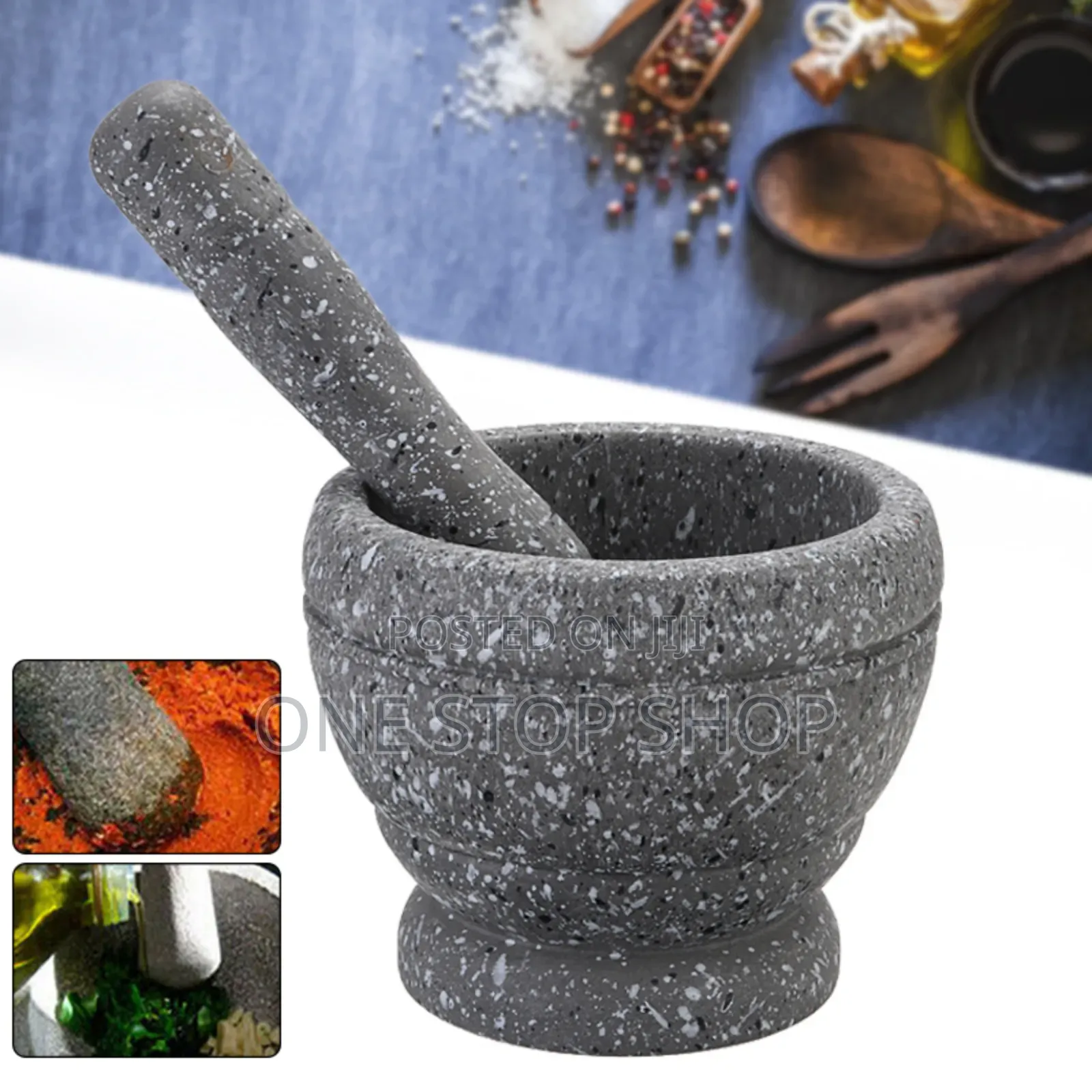 Granite Unpolished Solid Stone Mortar and Pestle