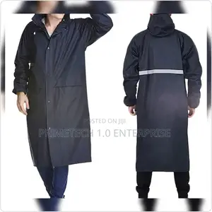 Adult 110cm Long (120kg) Black Rain Coat