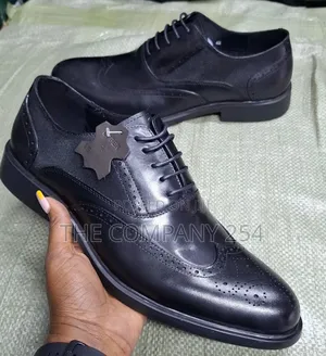 Quality Leather Official Oxford Business Laced Black Low Cut Shoes