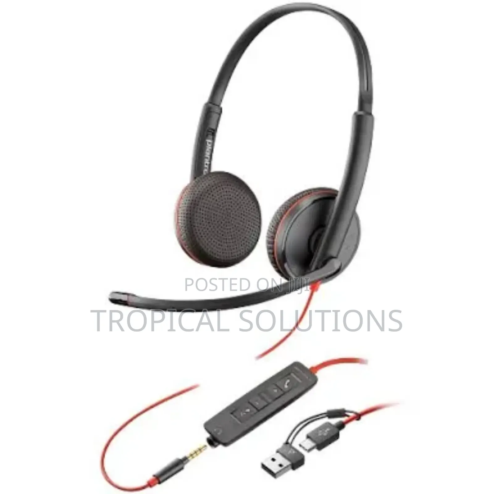 Poly Blackwire 3225 Stereo Usb -C Headset+ 3.5 Mm Plug + Usb-C