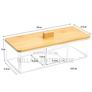 *3 Compartment Acrylic Makeup Organizer Cotton Pad Storage Box