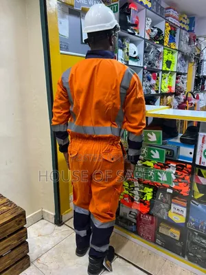Hi-vi Orange Safety Overall Made From Durable Cotton