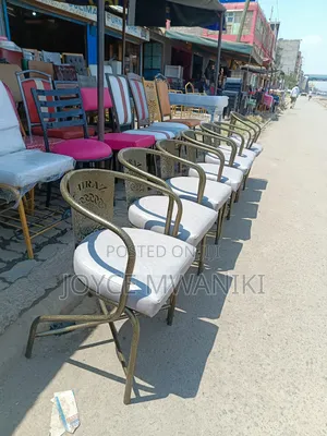 Laser Cut Powder Coated Restaurant Chairs, Light Grey