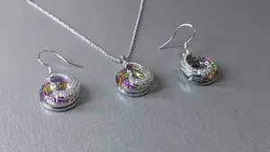 S925 Crystal Peacock Pendant Earrings/Necklace Set Price
