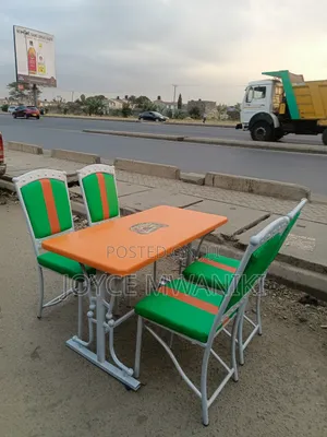 Restaurant Chairs and Table Set, Power Coated 
