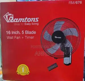 Rm Ramtons 16 Inches Wall Fan 5 Blades With Remote
