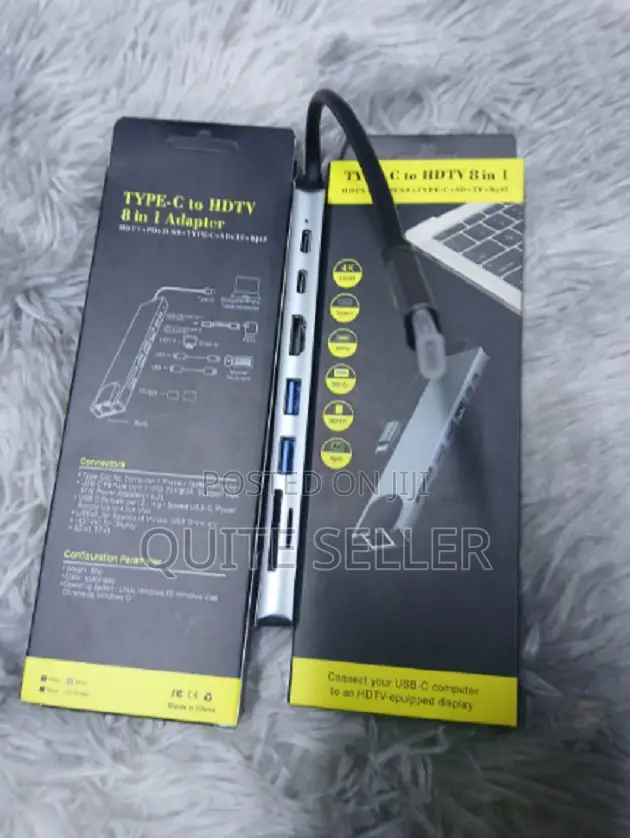 New Lan Type C to HDTV 8 in 1compatible With Mac, Windows, and Android
