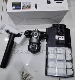 Triple Lens Street Light 4g Solar CCTV PTZ Simcard Wireless Camera