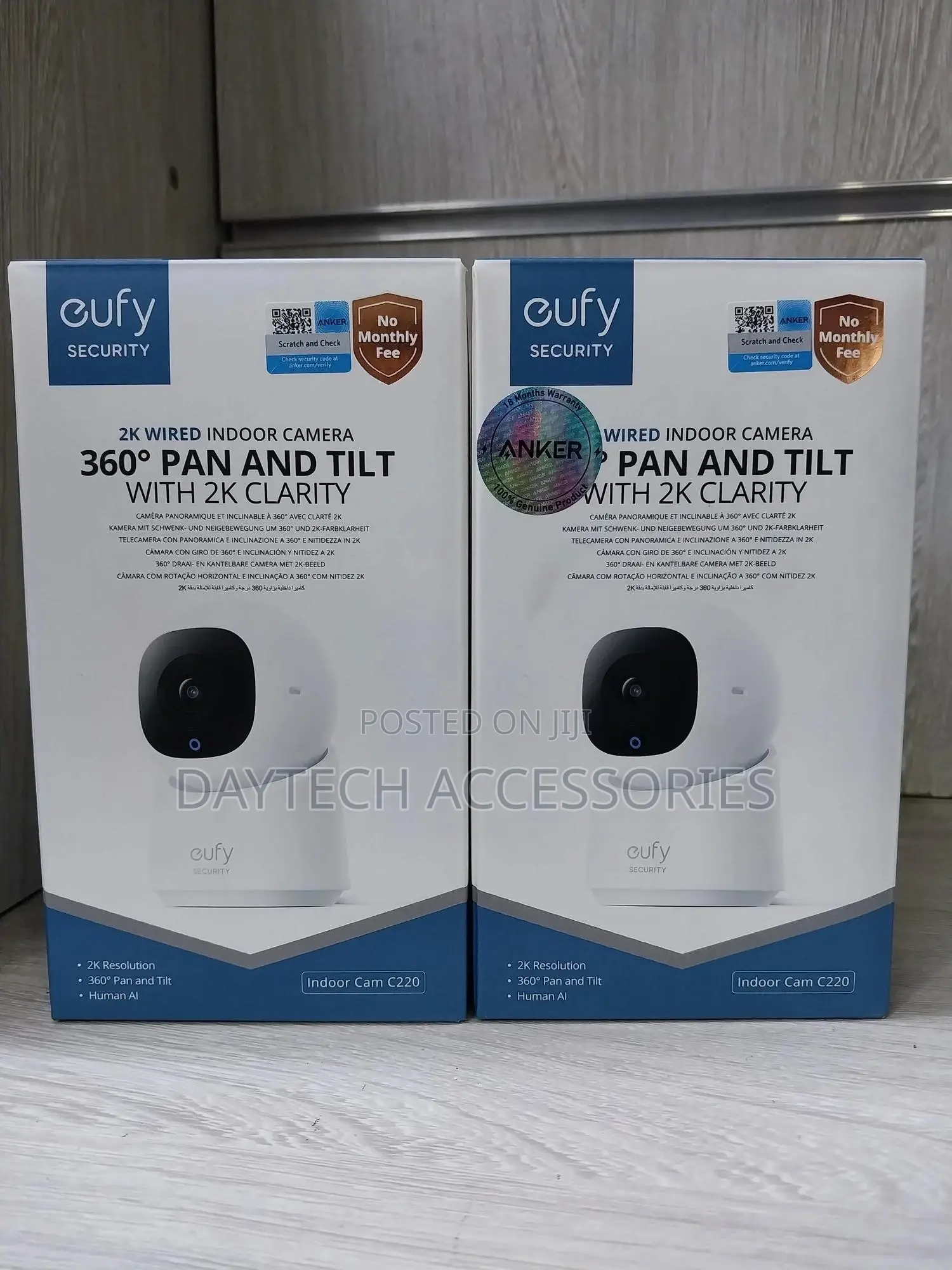 Eufy Security Indoor Cam C220, a Wired Indoor Security Camera.
