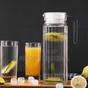1ltr Glass Jug Plus 6pcs Highball Glasses