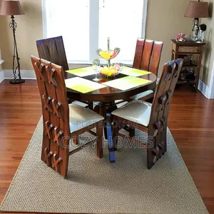 Dining Set, a Decadent, All Wooden 4 Seater Dining Set
