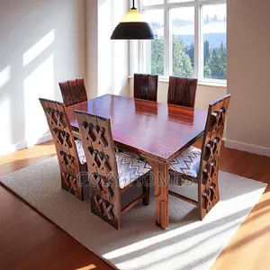 Dining Table, an All Wooden, 6 Seater Decadent Dining Table