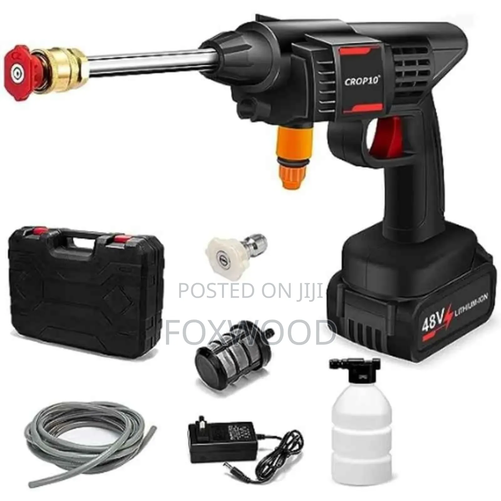 Portable High Power 2 Nozzle Cordless Car Wash Machine(2 Batteries )
