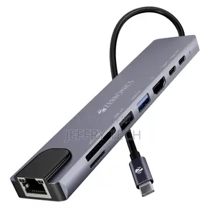 Zebronics Ct81, 8 in 1 Multiport Hub, Hdmi, 100 Watts Pd