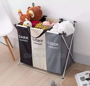 3 Compartment Foldable Laundry Basket